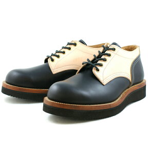 ●● ロッキングシューズ by フットモンキー OXFORD SHOES オックスフォード シューズ 1015 ブラック/ナチュラル ラウンドトゥ ビブラム メンズ ワーク ブーツ マッケイ製法 ソール交換可 正規品 Made in Japan 日本製 送料無料