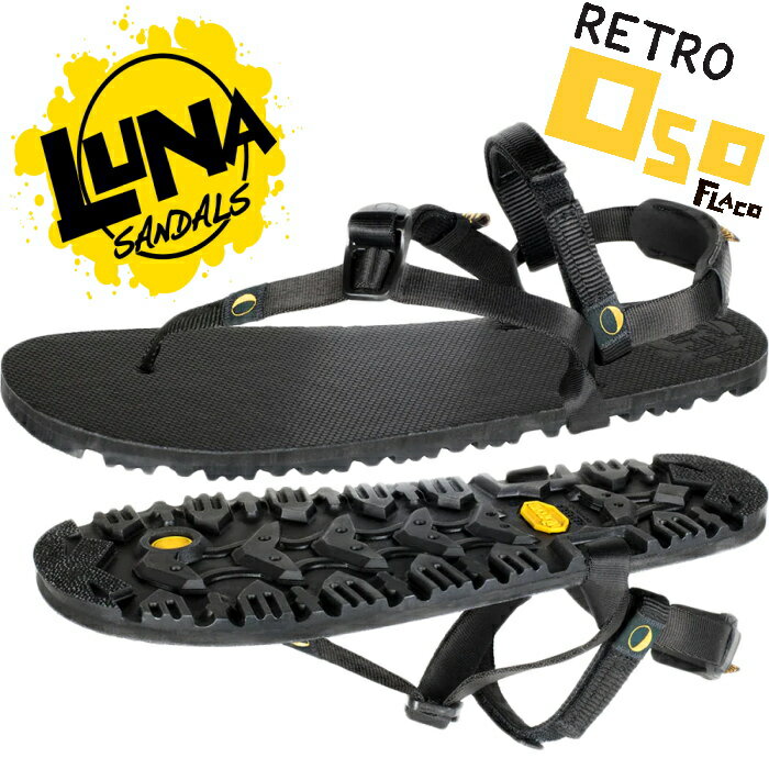 【お買い物マラソンポイントアップ5倍】 LUNA SANDALS RETRO OSO FLACO ルナサンダル オソ BLACK スポーツサンダル メンズ トングサンダル ランニングサンダル サンダル ベトナム製 送料無料 2022春夏新作 【あす楽対応】