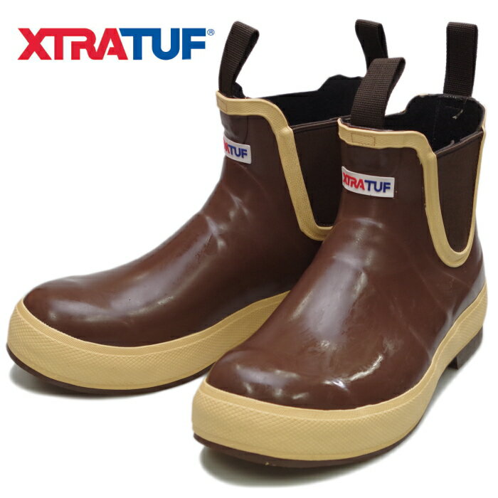 XTRATUF 国内正規品 LDB-900 エクストラタフ レインブーツ ショート BROWN 6" LEGACY ANKLE DECK BOOT サイドゴアブーツ アラスカンスニーカー ショートブーツ レインブーツ 長靴 メンズ 防水 ラバーブーツ 2021春夏新作 送料無料