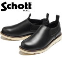 ショット サイドゴアブーツ Schott TWIN GORE LOW S23003 ブラック ワークブーツ メンズ 本革 ブーツ レザー チェルシーブーツ スリッポン ミリタリーブーツ 革靴 アウトドア キャンプ カジュアル 日本製 2023秋冬新作 送料無料