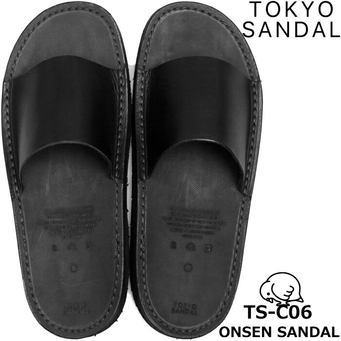 【楽天スーパーSALEポイントアップ5倍】 TOKYO SANDAL ONSEN SANDAL トウキョウサンダル 温泉サンダル by ローリングダブトリオ TS-C06 BLACK サンダル メンズ レザー 日本製 東京サンダル スリッポン レザーサンダル 2023春夏新作 送料無料 【あす楽対応】