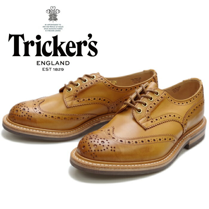 【エントリーでポイント最大15倍】 正規品 Tricker's BOURTON トリッカーズ バートン M7292 1001 バーニッシュド ウィングチップシューズ ビジネスシューズ メンズ 本革 ローカット カントリーシューズ ダイナイトソール 送料無料 2020春夏新作 【あす楽対応】