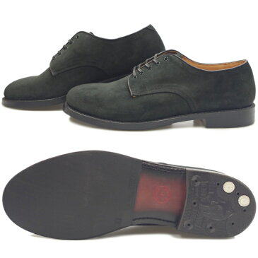 【エントリーでポイント最大35倍】 ウィールローブ WHEEL ROBE PLAIN TOE DERBY 15075S ブラック ビジネスシューズ メンズ 本革 プレーントゥシューズ スエード 日本製 送料無料 【あす楽対応】