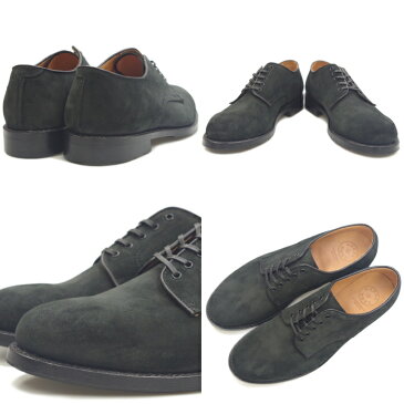 【エントリーでポイント最大35倍】 ウィールローブ WHEEL ROBE PLAIN TOE DERBY 15075S ブラック ビジネスシューズ メンズ 本革 プレーントゥシューズ スエード 日本製 送料無料 【あす楽対応】