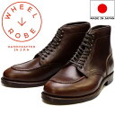 ウィールローブ 20078 WHEEL ROBE HEAVY STITCHING MOC BOOTS ブラウン Uチップシューズ ビジネスシューズ メンズ 本革 モックトゥブーツ クロムエクセル 日本製 送料無料 