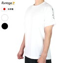 【1点までメール便対象】【日本製】Runtage(ランテージ) クルーネックTシャツ 半袖 スポーツインナー トップス メンズ/レディース ブラック/ホワイト ...
