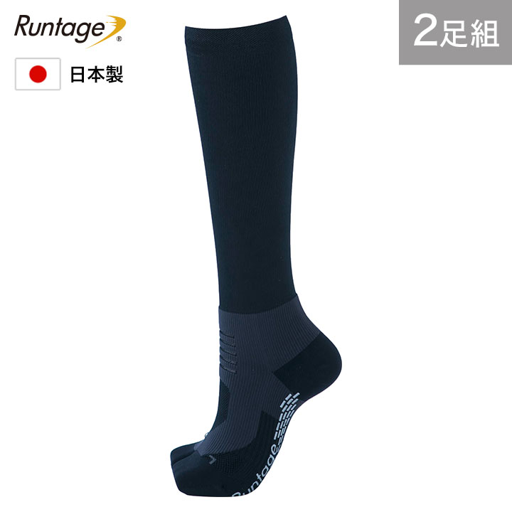 Runtage(ランテージ) アスリートラウンドPRO V2 ゴルフソックス グレー メンズ/レディース 23-29cm ゴルフ ソックス 靴下 ハイソックス ゴルフ用 靴下 着圧 着圧ソックス スポーツソックス（メール便不可）