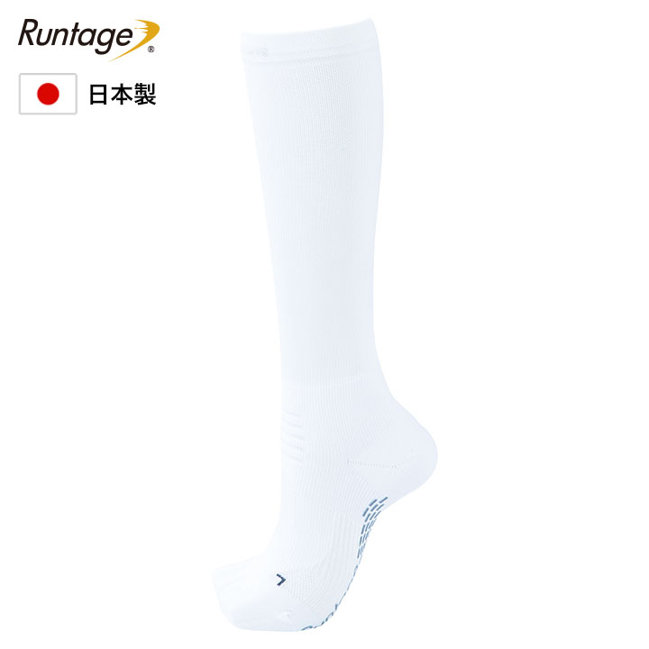 Runtage(ランテージ) アスリートラウンドPRO V2 ホワイト ゴルフソックス メンズ/レディース 23-29cm ゴルフ ソックス 靴下 ハイソックス ゴルフ用 靴下 着圧 着圧ソックス スポーツソックス(代引不可)