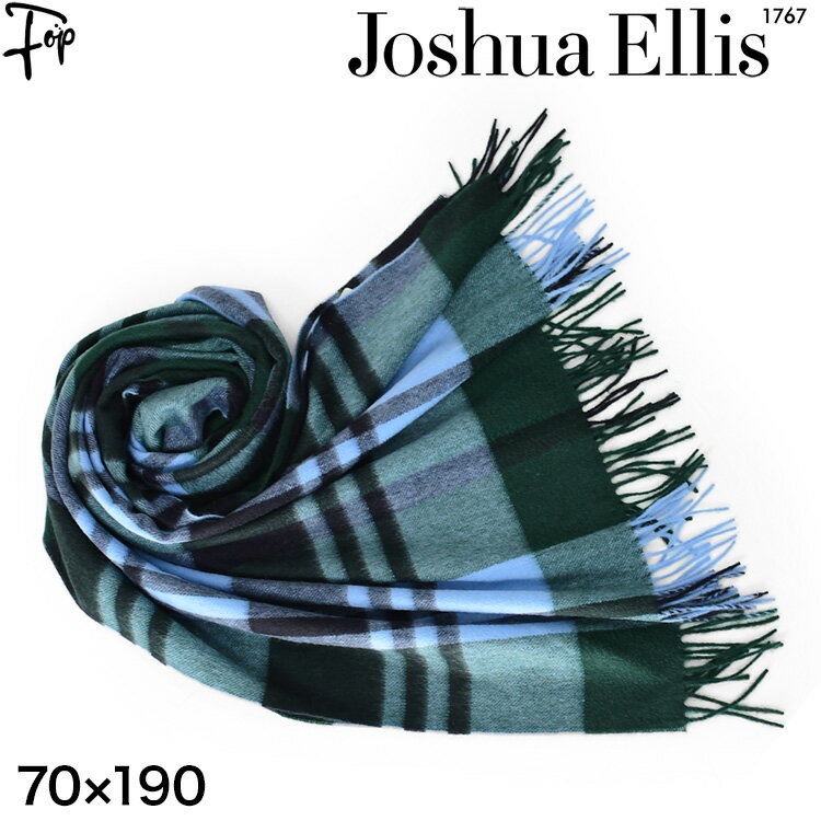 カシミヤ ストール 大判 厚手 タータンチェック カシミア 100% カシミヤストール ブランド ジョシュアエリス joshua ellis カシミアストール メンズ ロング マフラー フリンジ グリーン 緑 ブルー 青チェック柄 大きめ おしゃれ 男性 プレゼント ちくちくしない