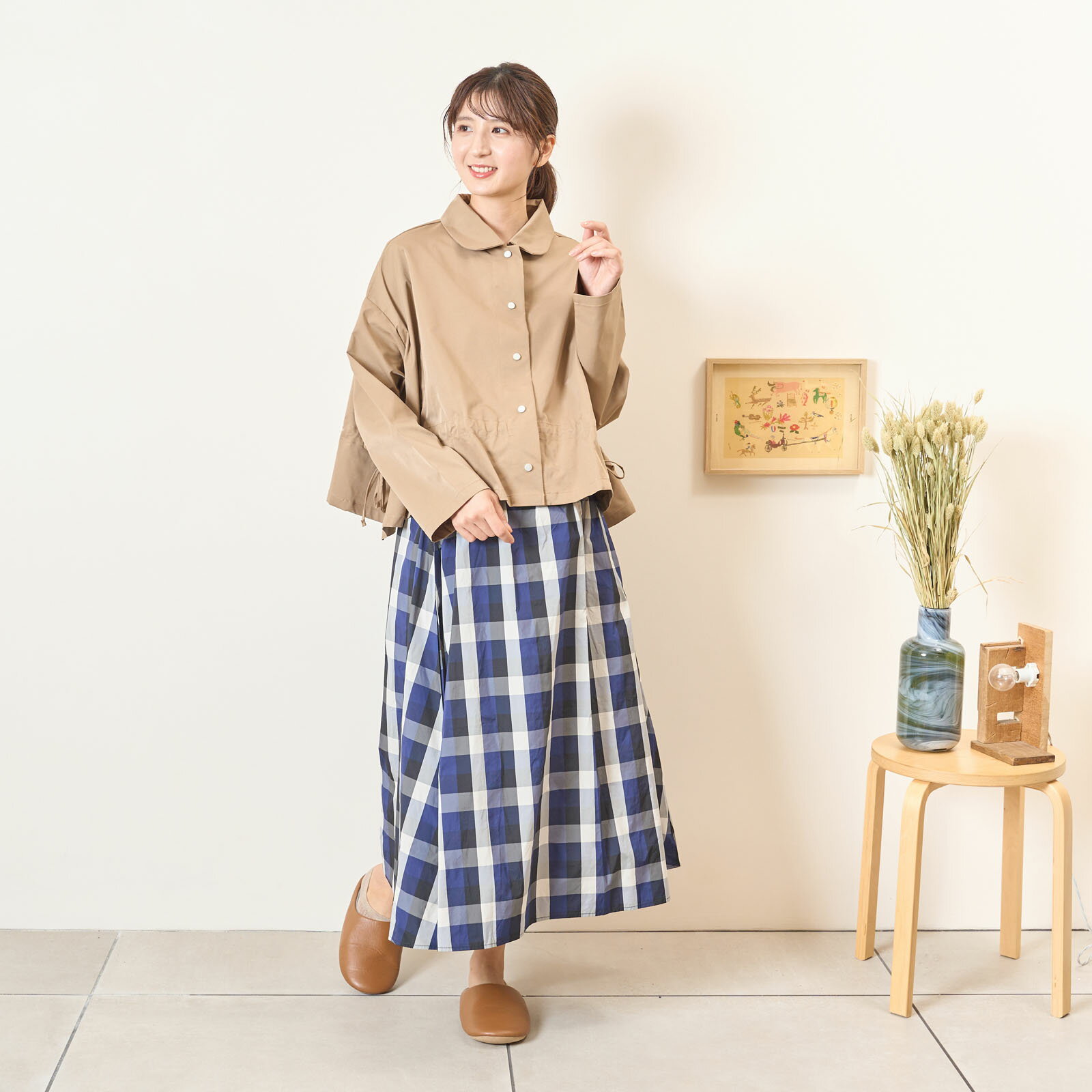Rakuten - [for mom]チェック柄スカート レディース 産前産後 ママ 妊婦 春 夏 秋 冬 20代 30代 40代 OL [55112]