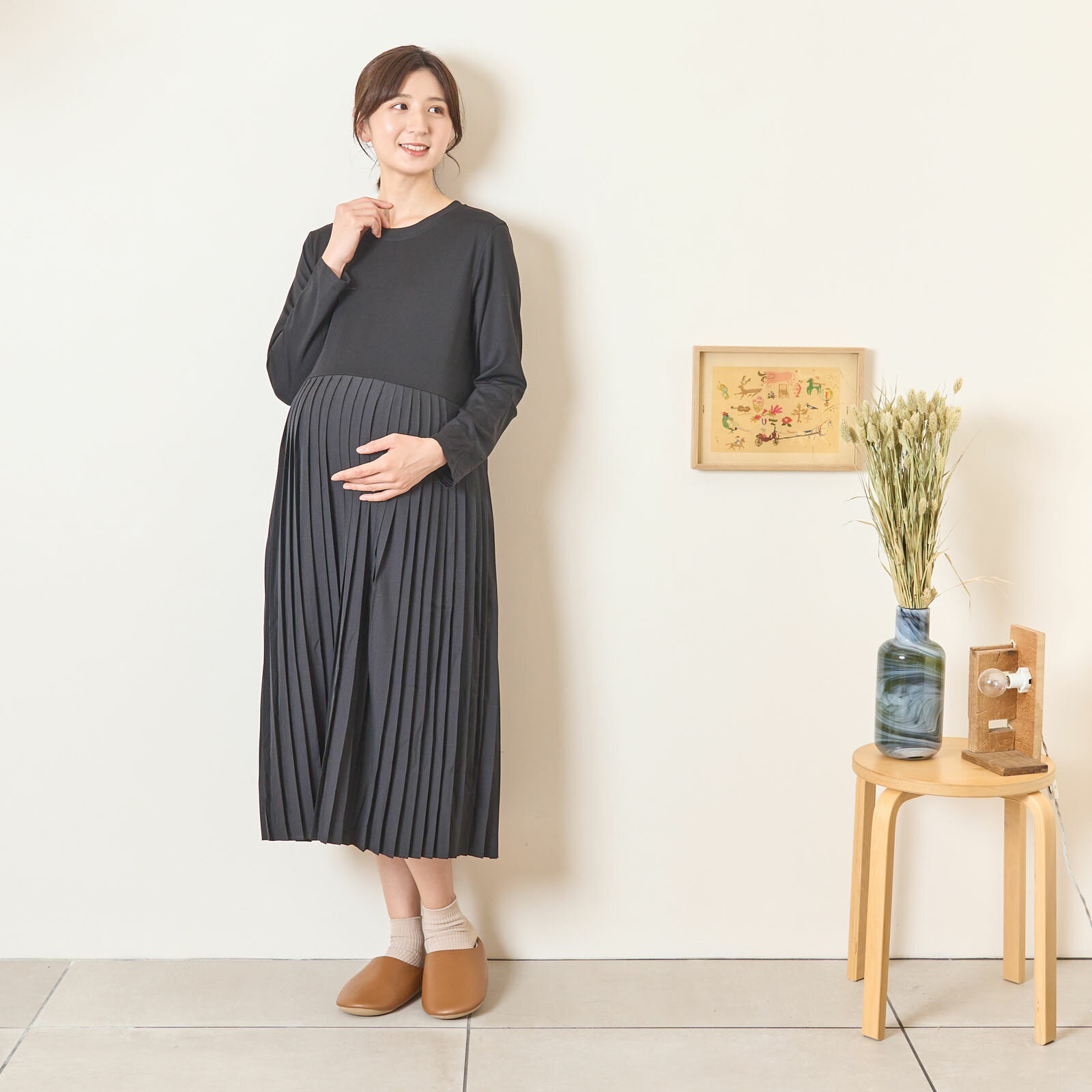 Rakuten - [for mom]プリーツ切り替えワンピース レディース 産前産後 ママ 妊婦 春 夏 秋 冬 20代 30代 40代 OL[63738]プ