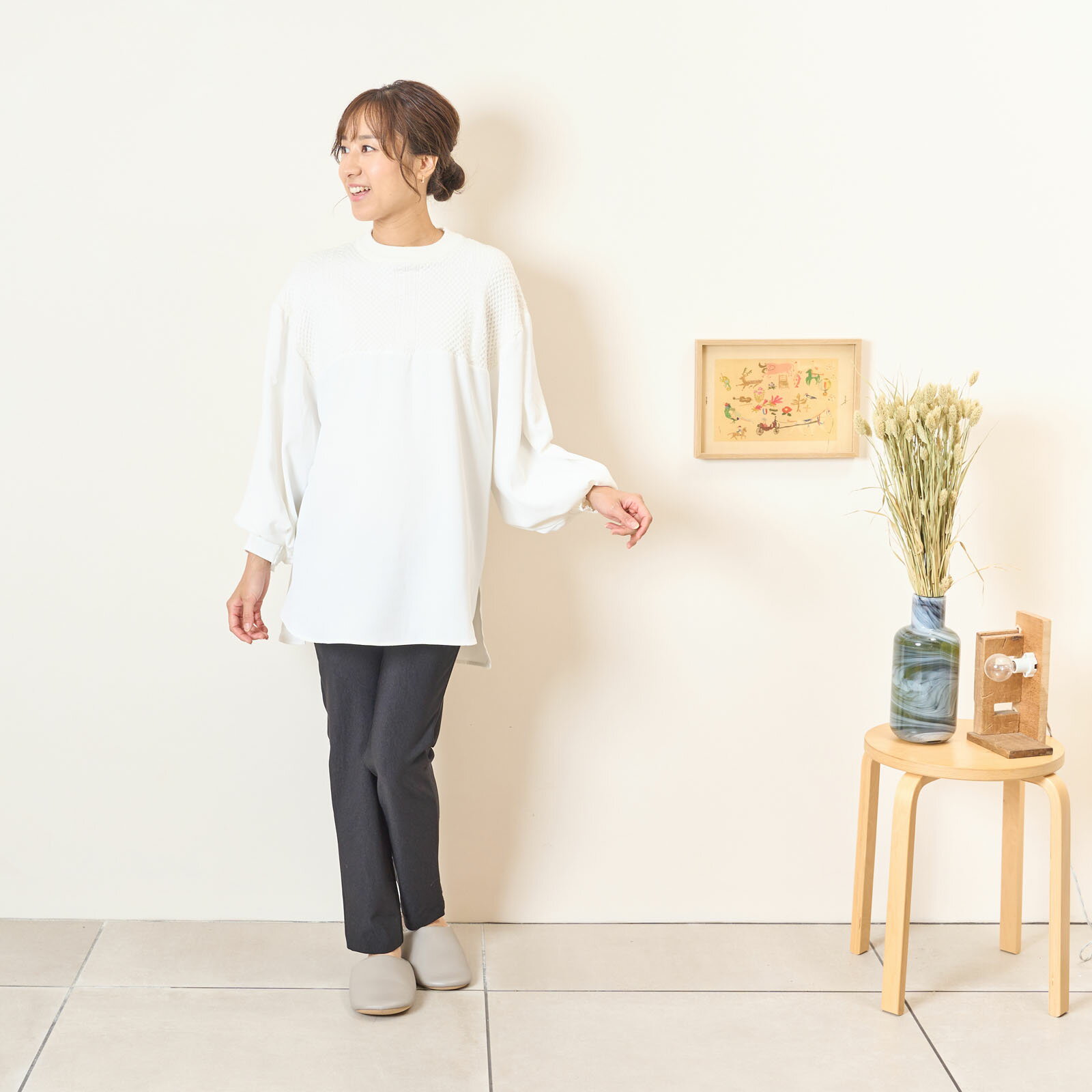 [for mom]無地切り替え ニットプルオーバー レディース 産前産後 ママ 妊婦 春 夏 秋 冬 20代 30代 40..