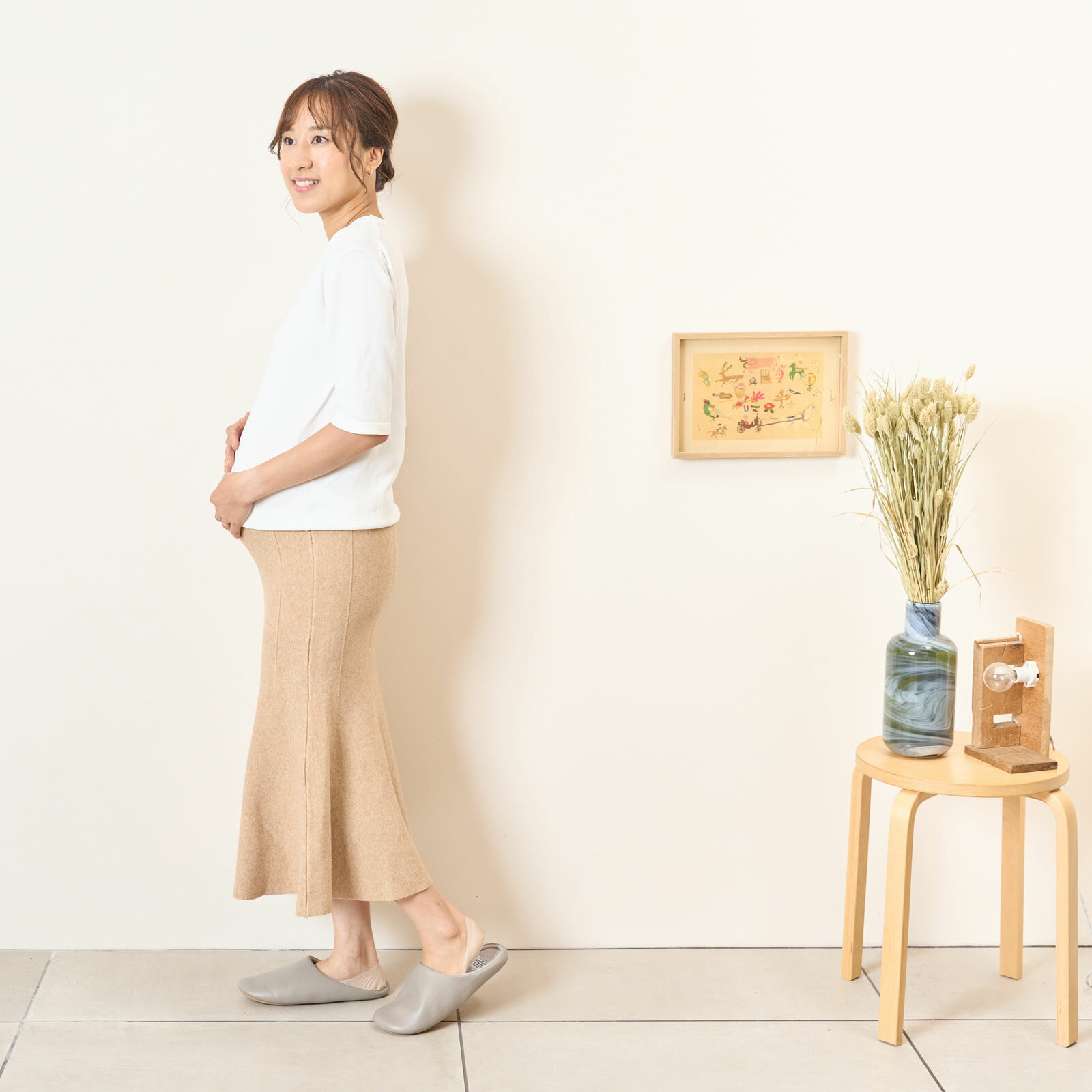 [for mom]ニットマーメイドスカート レディース 産前産後 ママ 妊婦 春 夏 秋 冬 20代 30代 40代 OL [73051]