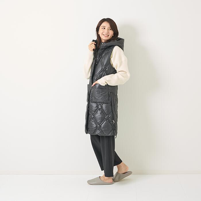 Rakuten - [for mom] 中綿ロングベスト レディース 産前産後 ママ 妊婦 春 夏 秋 冬 20代 30代 40代 OL [83541]