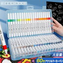 送料無料 アクリルマーカーペン アクリルマーカー アクリルペン 12/24/36/48/60色 セット 速乾 耐水 マーカーペン ペイントマーカー ポスターカラー おすすめ 白 黒 ゴールド シルバー 茶色 青 赤 ピンク オレンジ 緑 くすみカラー