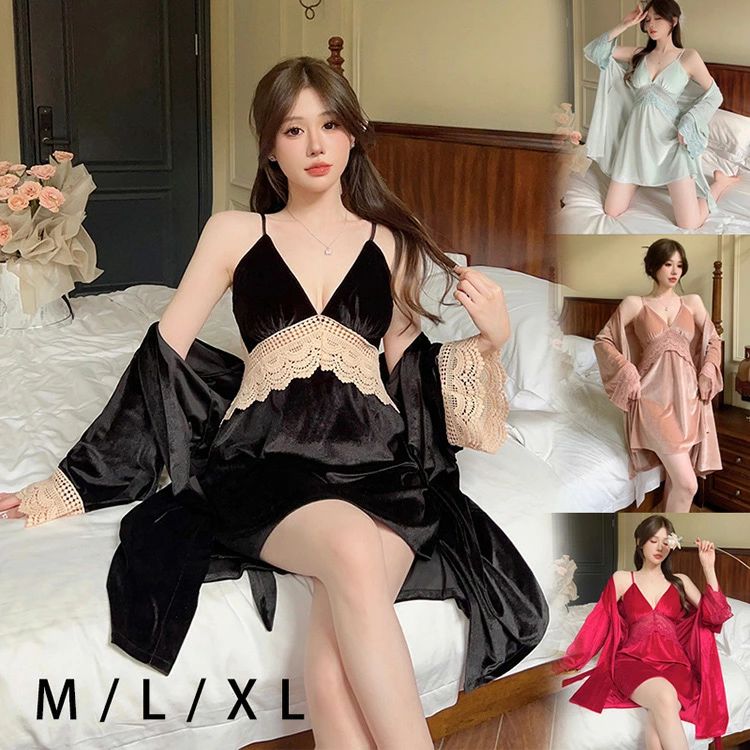 【限定記念価格！】パジャマ レディース 前開き 春夏 2点セット ワンピース 寝間着 部屋着 体型カバー ..