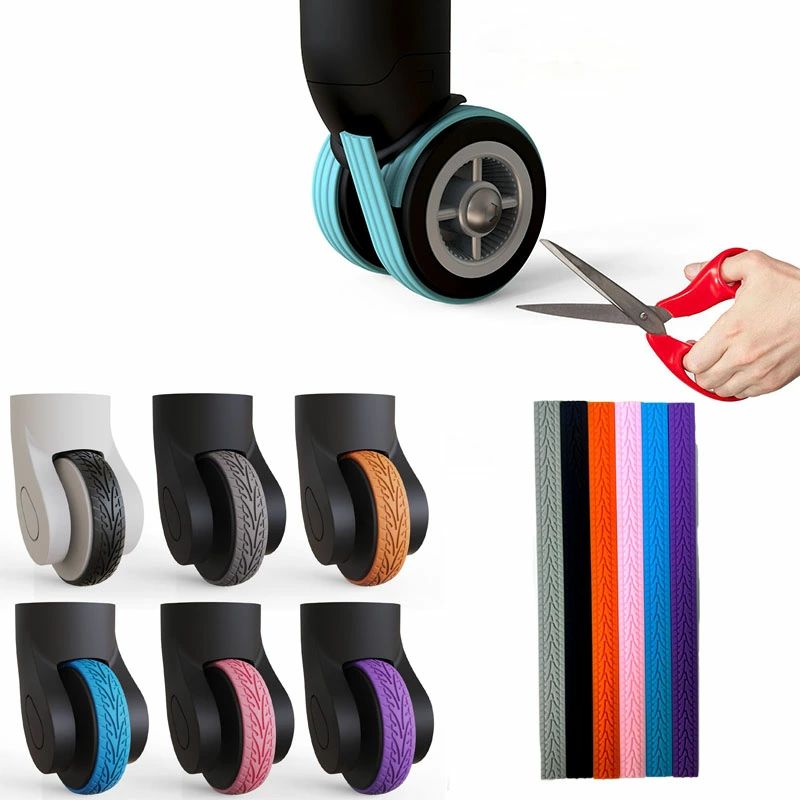 貼り付け型 キャスターカバー 8個セット スーツケース スーツケース 車輪カバー 静音 ストッパー カッ..