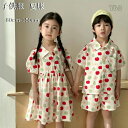 【限定記念価格!】韓国子供服 男の子 セットアップ 女の子 ワンピース プレゼント かわいい リンゴ柄 子供服 パンツセットアップ 半袖シャツ+ショーツ シャツ...