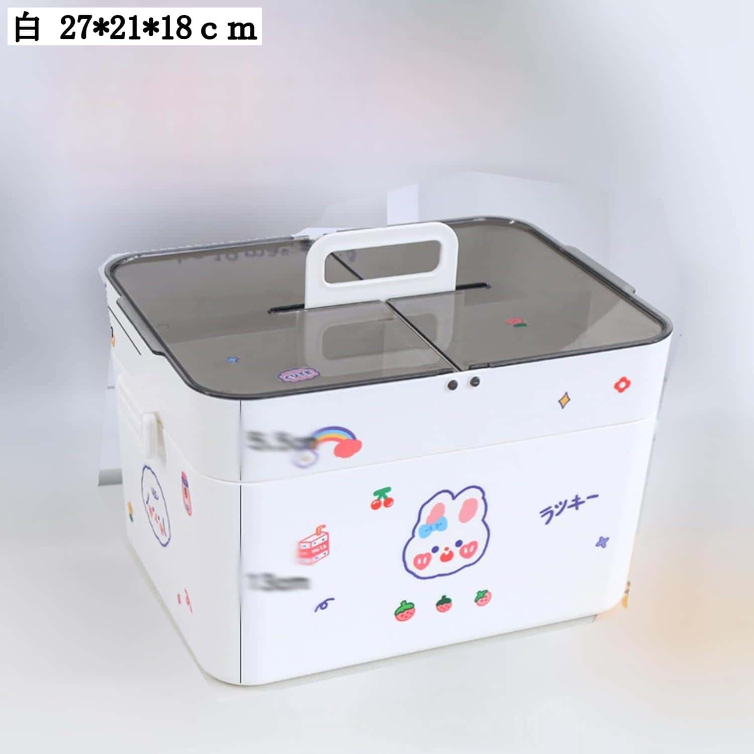 シール付き 薬ボックス 透明蓋 手提げ 救急箱 応急処置 薬ケース ピルケース 薬整理 軽量 多機能収納 防湿 耐久性 家庭用 子供 患者用