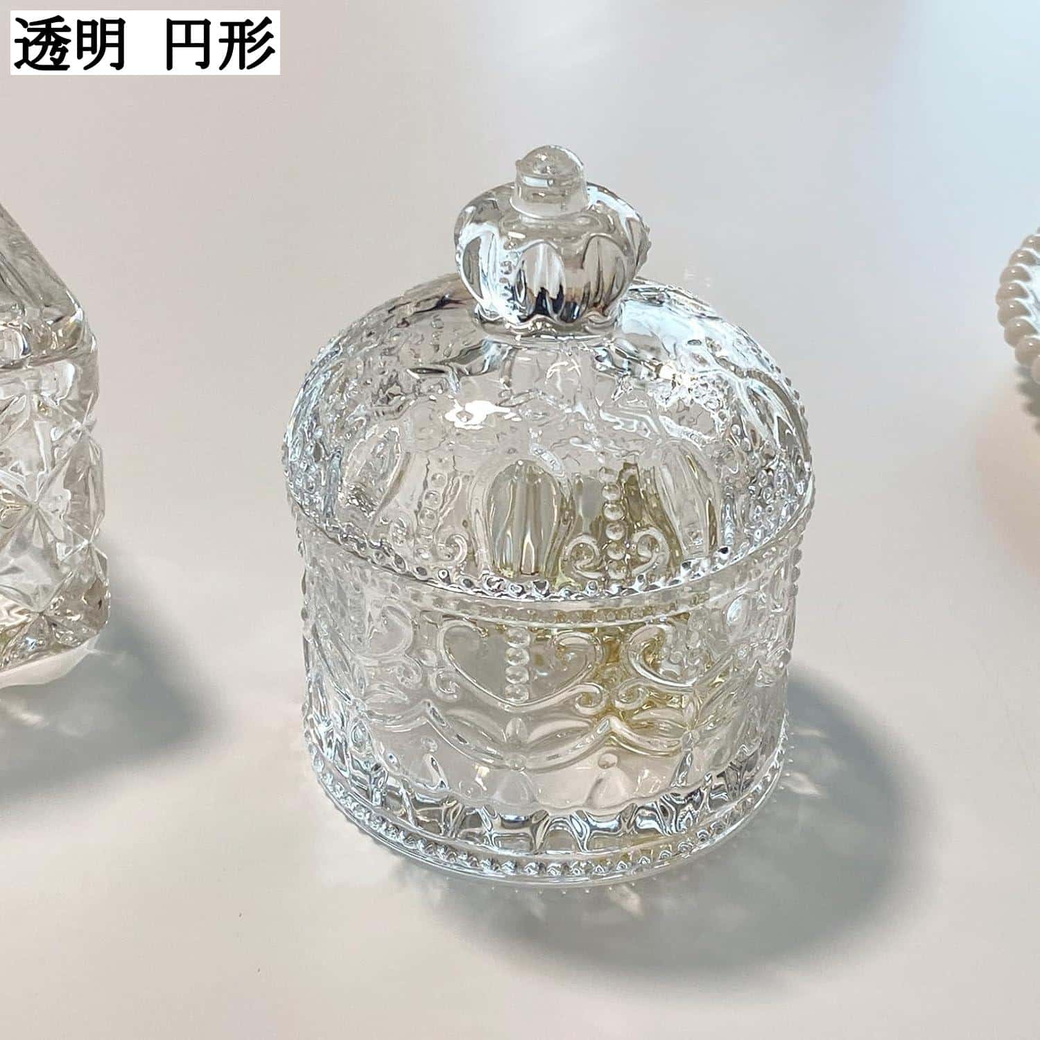 透明ガラスジュエリーケース アンティーク レディース 小物収納 携帯用 防塵 耐久性 北欧風 可愛い ジュエリーボックス