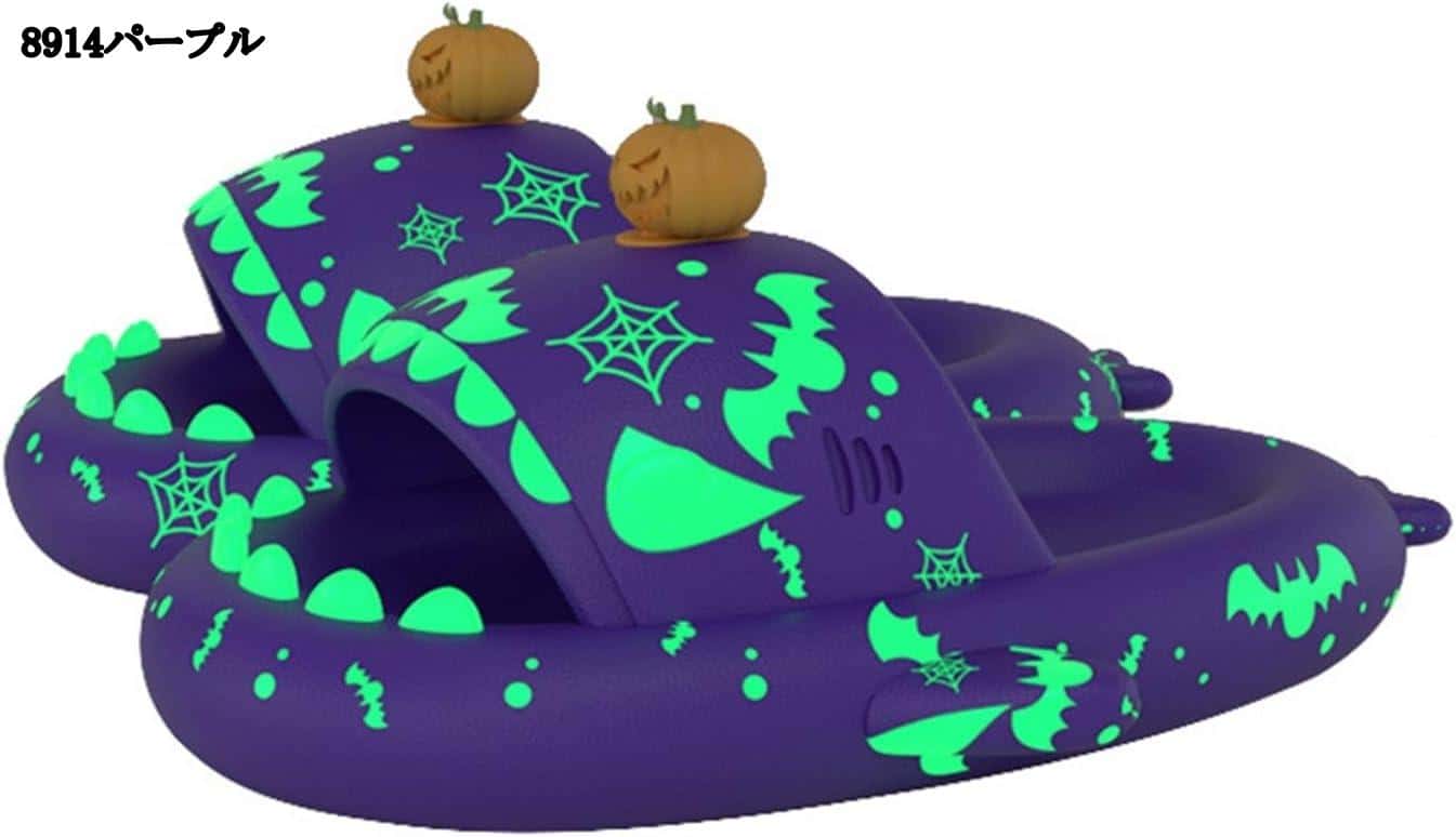 サメサンダル メンズ 蛍光 透かし彫り スリッパ ルームシューズ シャワーサンダル EVA素材 厚底 男女兼..