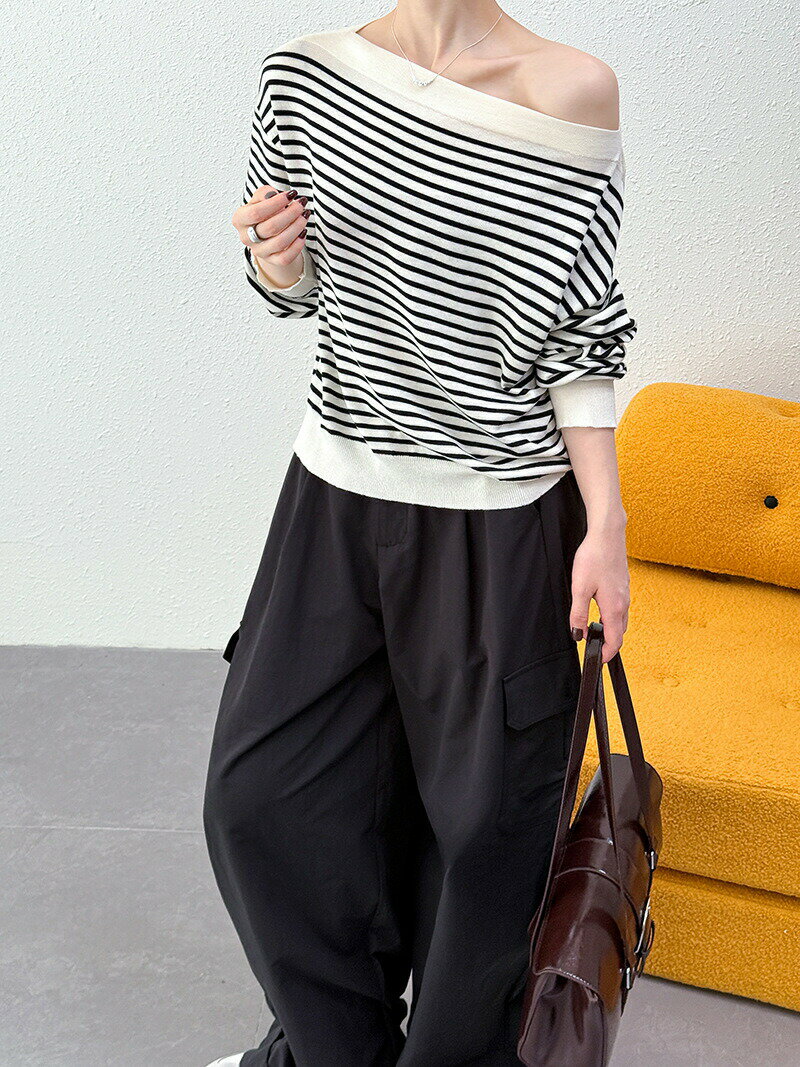 ニットカットソー Tシャツ ドルマンスリーブ ニット レディース ボートネック プルオーバー 無地 ストライプ 半袖 トップス 春 秋 ニット tシャツ 着痩せ 大人 オフィス 通勤 OL 綺麗目 エレガント カジュアル 着回し ゆったり お洒落 着回し