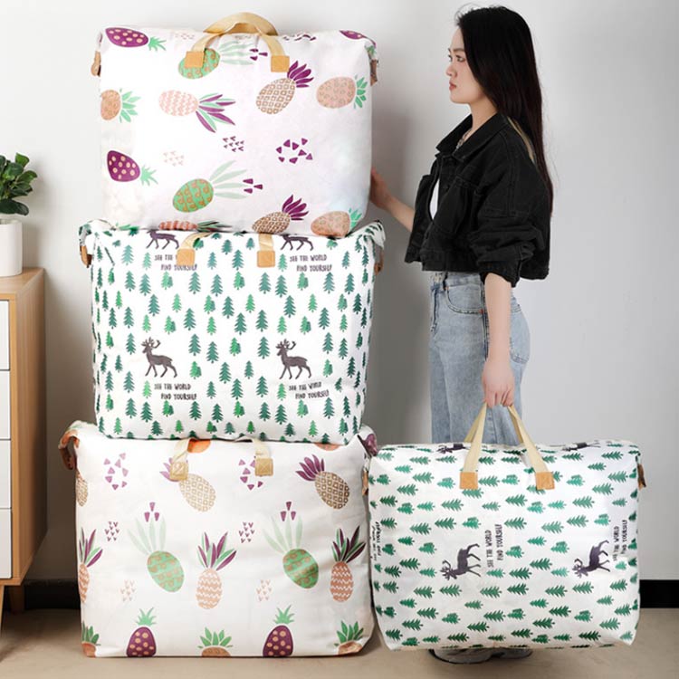 激安！フォーユー商店のシングル 防塵・除湿・防虫 バッグ 布団 収納ケース 羽毛布団 120L 押入れ収納 衣装収納ケース 撥水加工 毛布 大容量 一式 布団収納 敷き 羽毛布団 持ち手 収納袋 ダブル 85L 防水防湿 引っ越し 衣類収納ケース｜アングル2