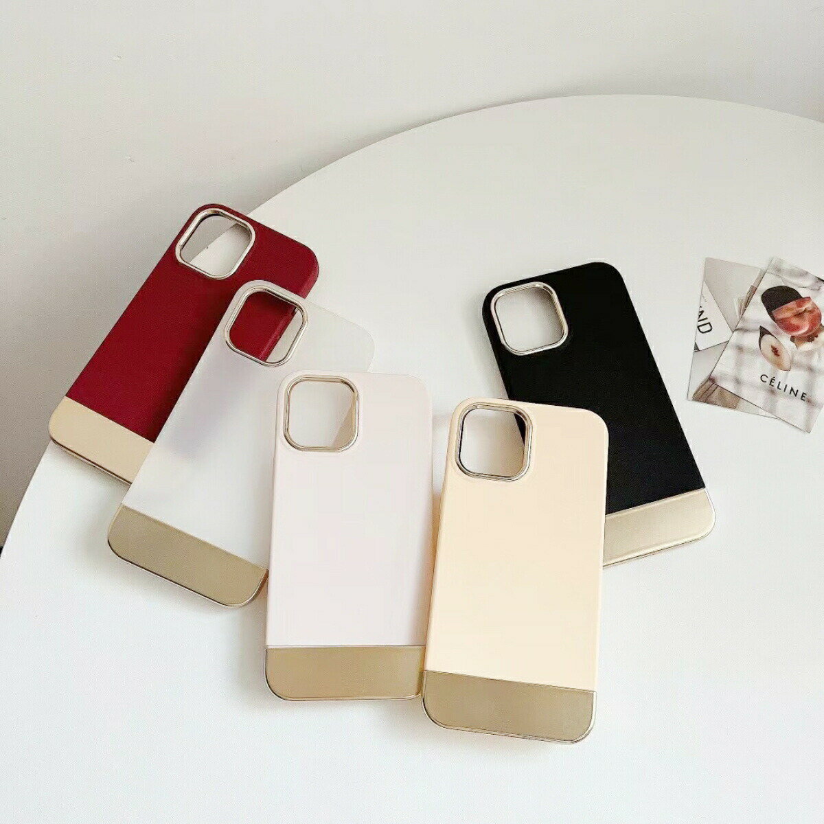 Rakuten - iPhone14 ケース iPhone14Pro ケース iPhone13 ケース 韓国 かわいい スマホケース おしゃれ 大人かわいい 可愛い ゴールド バイカラー ツートン モダン クラシック クリアケース 透明 クリア マット 半透明 シック エレガント