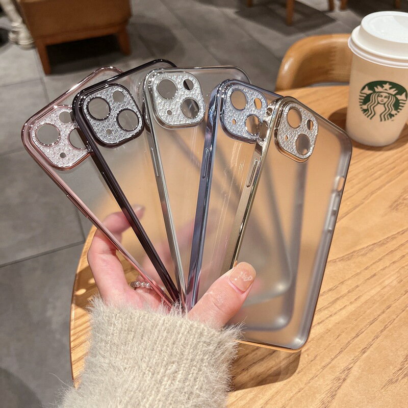 Rakuten - iPhone14 ケース iPhone14Pro ケース iPhone13 ケース iPhone12 iPhone11 ケース キラキラ 韓国 おしゃれ かわいい クリア クリアケース シンプル カメラ保護一体型 レンズカバー グリッター 半透明 Y2K チェキ ステッカー