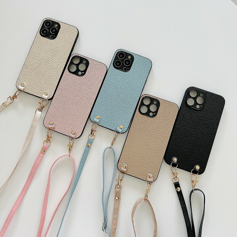 Rakuten - iPhone14 ケース iPhone14 Pro iPhone13 ケース iPhone SE iPhone12 11 11Pro iPhoneケース iPhone XS iPhone8 7 ケース カバー 韓国 おしゃれ かわいい ショルダーストラップ 長さ調節可能 シンプル 斜め掛け 肩掛け 首掛け