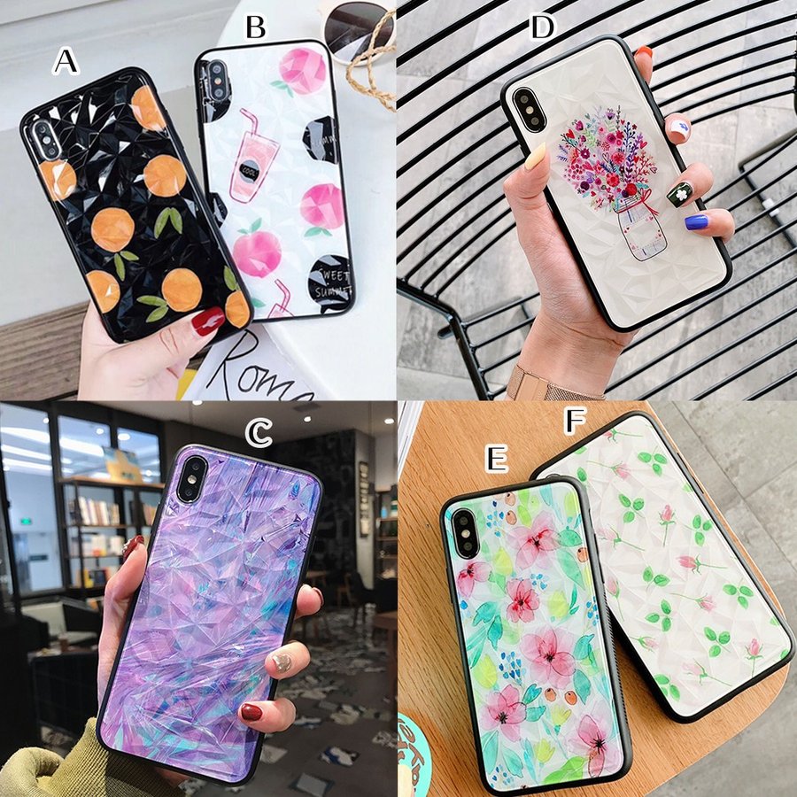 Rakuten - iPhone11 ケース iPhone se ケース iPhone XR XS 11Pro Max iPhone8 ケース かわいい ダイヤモンド風 モザイクガラス 花 おしゃれ ファッション