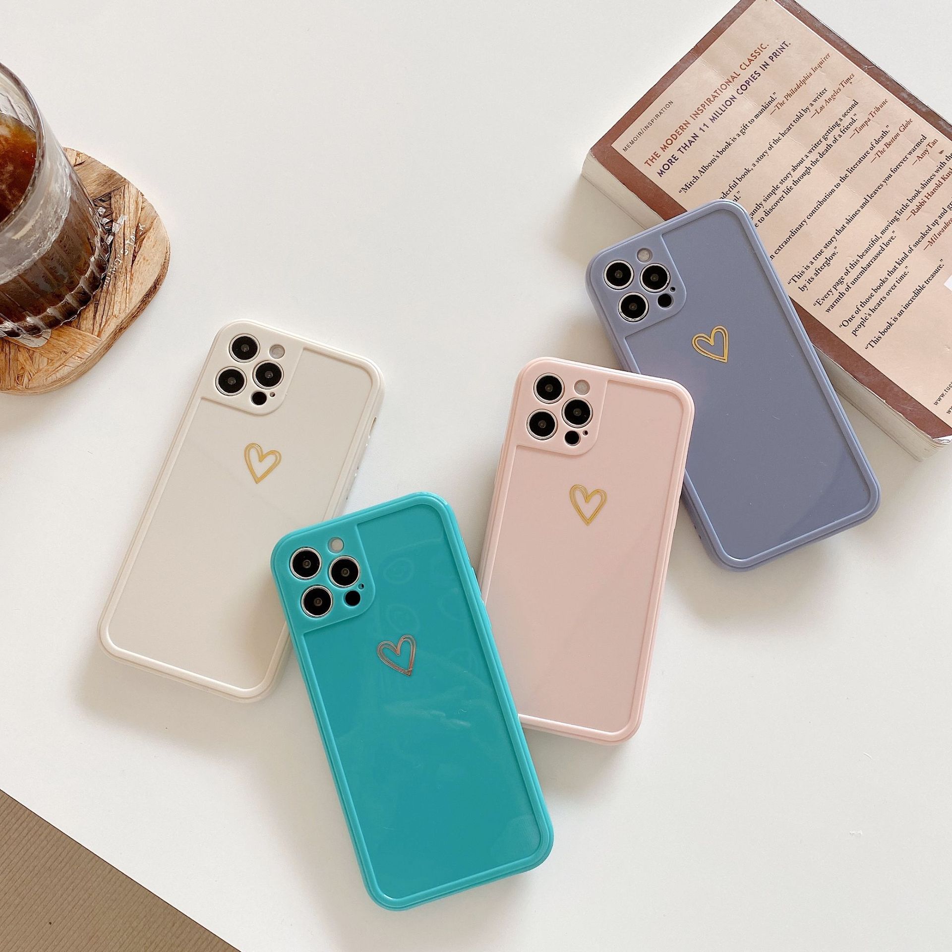 Rakuten - iPhone12 ケース iPhone11 SE ケース iPhone12ProMax ケース iPhone12Pro ケース 韓国 おしゃれ ペア ギフト ハート ゴールド カメラ保護 かわいい くすみカラー iPhoneケース