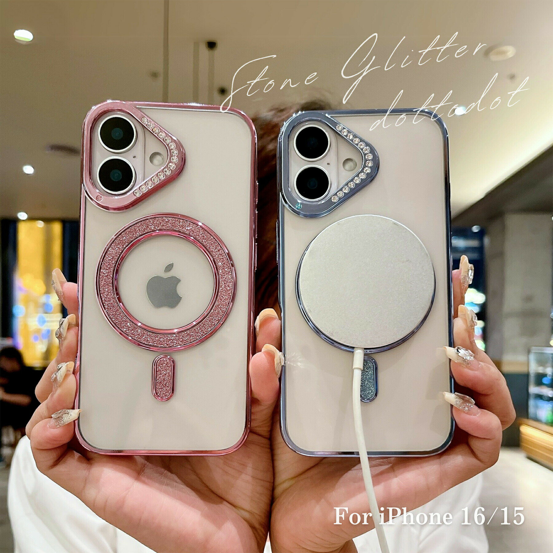 Rakuten - iPhone16 ケース iPhone16 Pro ケース iPhone15 ケース iPhone16Plus ケース ProMax iPhoneケース スマホケース かわいい 韓国 おしゃれ キラキラ クリアケース クリア 透明 大人かわいい グリッター マグセーフ対応 カメラ保護