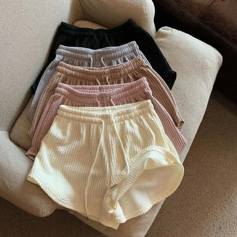 レディース ワイドパンツ 夏用 ショートパンツ ハイウエスト ウエストゴム ゆったり ストレート 脚長効果 体型カバー 大きいサイズ カジュアル スポーツ おしゃれ 夏服 外出用