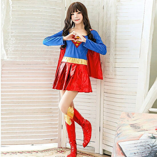 ハロウィン キャラクター コスプレ コスチューム ワンピース 赤マント プリーツスカート ブーツカバー付き forady-10001128 FoRady サンプル画像3