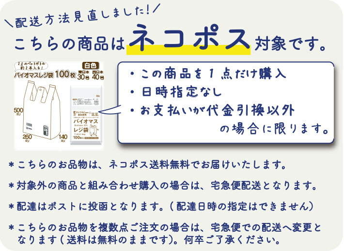 レジ袋 ポリ袋 バイオマス 25% 配合 レジ袋 西日本 40号 東日本 30号 乳白 100枚 送料無料 ネコポス 1000円 ポッキリ 袋 高密度 ポリエチレン 手提げ袋 サトウキビ由来 買い物袋 ゴミ袋 ストック 備蓄 白 TU40 ペットボトル 2リットル 2本分