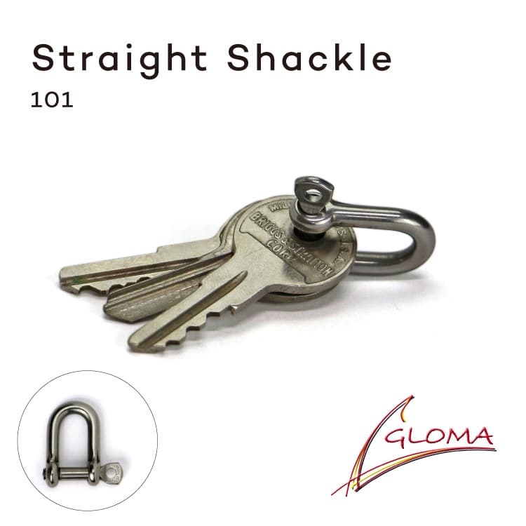 楽天フォーアニュGLOMA Straight Shackle 101 ストレートシャックル101 ダブルリング付 スペイン ヨット マリン シンプル かっこいい かわいい 丈夫 耐久性 機能性 鍵 キーリング キーホルダー バッグ ツール フック メンズ 男性 ユニセックス ステンレススチール【ネコポス】