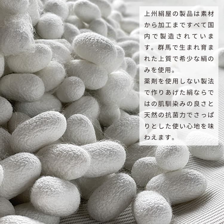 上州絹屋 シルキーピローカバー シルク 100 % 絹 日本製 天然素材 薬剤不使用 高級 セリシン アミノ酸 シルクプロテイン うるおい 保湿 効果 就寝時 パサつき防止 快適 睡眠 抗菌 ヘアケア— 髪 シンプル おしゃれ アッシュコンセプト ギフト プレゼント [2]