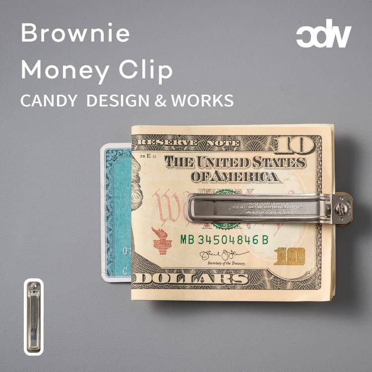 キャンディデザイン＆ワークス マネークリップ Brownie Money card clip ブラウニー マネーカードクリップ CHW-04 マネークリップ カードクリップ カードフォルダー CANDY DESIGN&WORKS ヴィンテージ シンプル 真鍮 ニッケル ビンテージ レトロ 日本製 ギフト プレゼント ラッピング 包装 贈答品 熨斗 贈り物