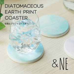 珪藻土プリントコースター NEO-179【ネコポス 200円】 DIATOMACEOUS EARTH PRINT COASTER 珪藻土 コースター &NE おしゃれ カラフル 柄 デザイン