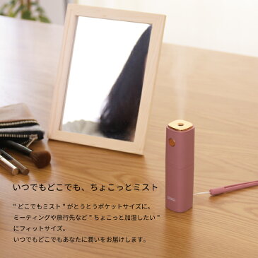 ちょこっとミスト PR-HF053 PRISMATE プリズメイト 加湿器 コードレス 充電式 コンパクト 小型 ストラップ付 オートオフ お手入れ簡単 卓上 デスク オフィス リビング 寝室 メイク 化粧水 ミスト シンプル