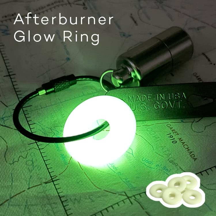 蓄光リング Afterburner Glow Ring アフターバーナー グローリング 蓄光 キーホルダー 夜光リング 蓄光 夜光 発光 タグ 光る キャンプ アウトドア 目印 紛失防止 マーカー シリコン キーリング…