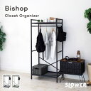 CLOSET ORGANIZER Bishop クローゼットオーガナイザー ビショップ 組立式 アイアン 鉄 工具付き ハンガーポール メッシュパネル ポケット シンプル かっこいい おしゃれ SLOWER スロウワー ハンガーラック ワードローブ 収納 一人暮らし 新生活 送料無料