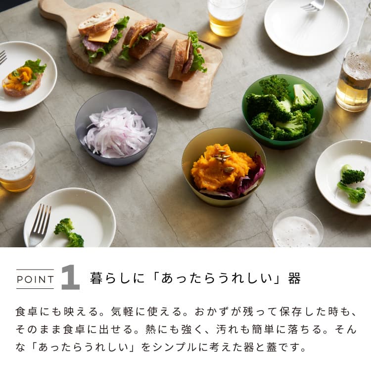 h tag wrapdish DH-050 フードコンテナ 保存容器 食器 器 ギフト 電子レンジ対応 食器洗乾燥機対応 食洗器 ラップディッシュ アッシュタグ 樹脂 収納 お皿 シンプル モダン スタッキング 蓋付き 安心安全 おしゃれ 日本製 小鉢 朝食 丸 マットな質感