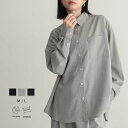【マラソン 最大20%OFFクーポン 20日23:59迄】ストレッチ オーバーシャツ 羽織 ブラウス 軽ジャケット 長袖 無地 ストライプ セットアップ可 前後差 レディース 着回し きれいめ リサイクルポリエステル エコ 春 秋 冬 M L 25A/W for/c フォーシー