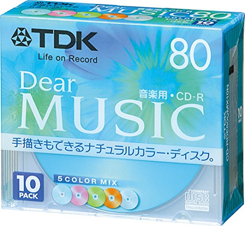 【送料無料】TDK CD-R 音楽用 80分 カラーミックス 手描き対応 10枚パック CD-RDE80CMX10N