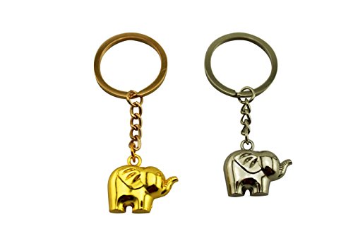 【送料無料】[navire] 幸運 の ゴールド ＆ シルバー ぞう ペアキーホルダー 金 銀 象