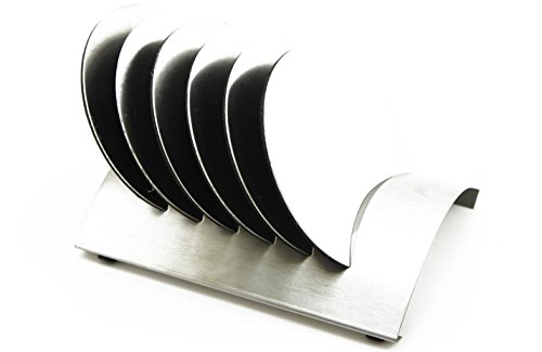 【送料無料】navire アート デザイン ステンレス コースター 6枚 スタンド セット