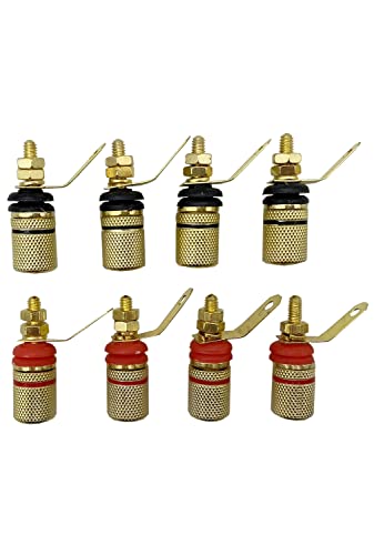 【送料無料】shymie スピーカーターミナル 端子 金メッキ バナナプラグ対応 ターミナルリスト ピン 3.3..