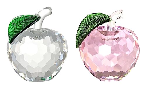 【送料無料】speed mao りんご クリスタル ガラス アップル 風水 置物 サンキャッチャー 透明 ピンク 2..